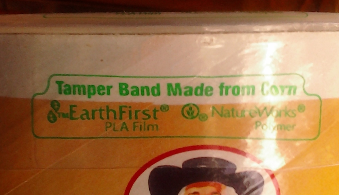 Quaker Oats carton with "Earth First" logo